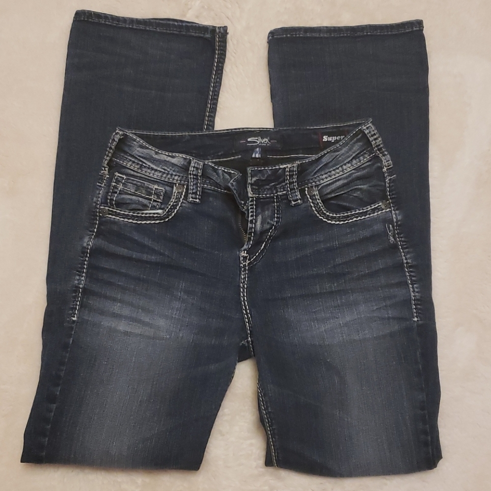 SILVER JEANS Bootcut Dark Wash sz 26 - Picture 1 of 8